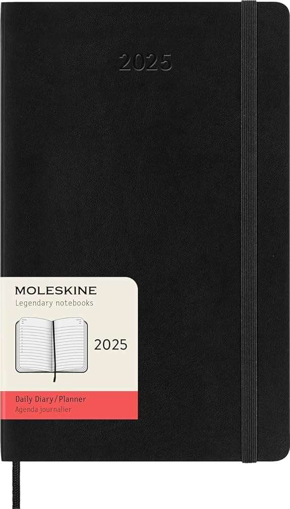 Diary Soft Cover - One Day A Page 2025 Black