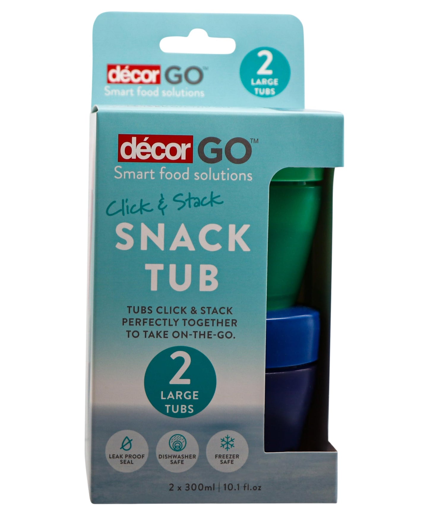 Go Click & Stack Snack Tubs - 2 Pack Leakproof Food Storage
