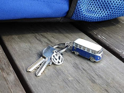 VW Collection Volkswagen T1 Bus 3D Metal Keyring, Blue
