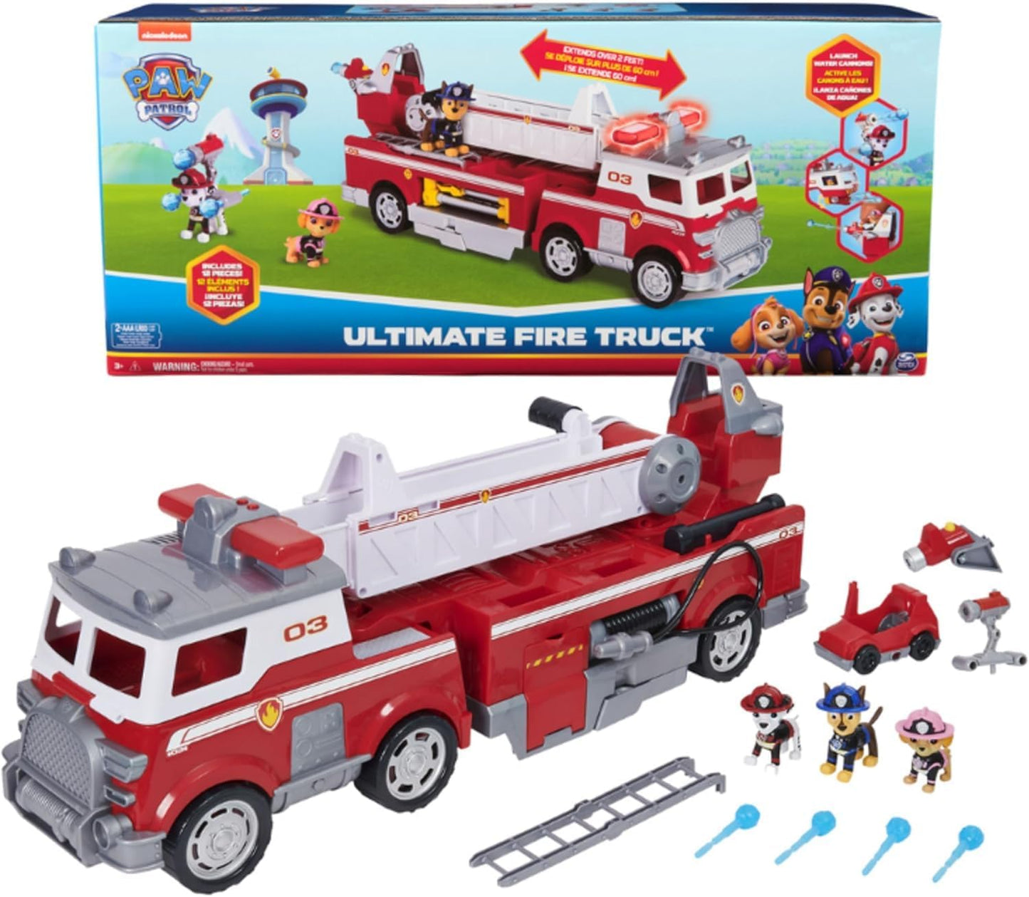 Paw Patrol Ultimate Rescue Fire Engine 24" Lights Sounds Chase Marshall And Skye