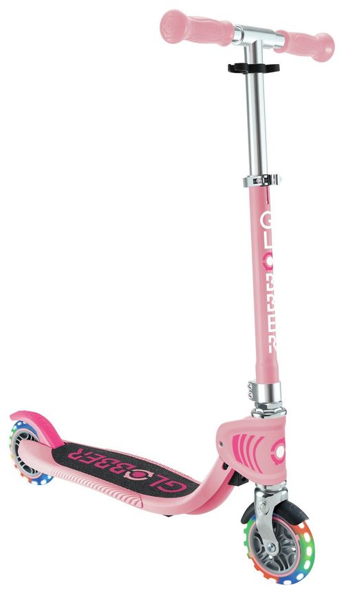 Globber Flow Foldable Junior Lights 2-Wheel Scooter - Pastel Pink