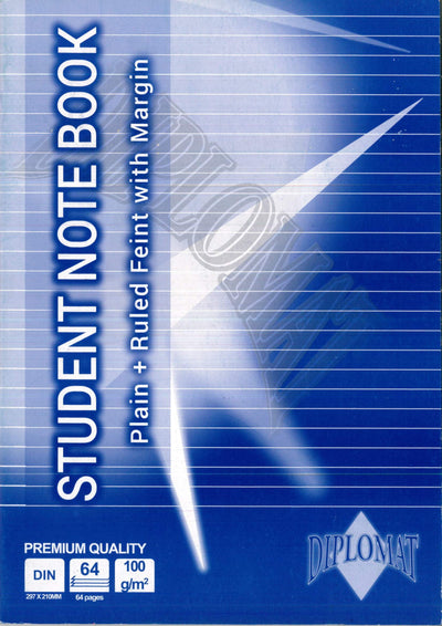 Student Note Book Plan + Ruled Feint With Margin A4 64 Pages