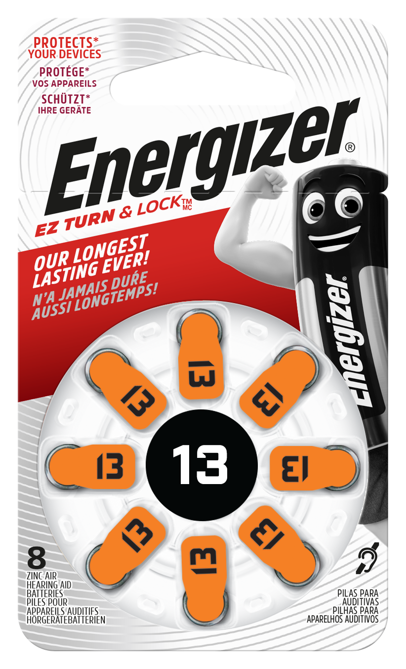 Energizer Hearing Aid Battery 13 - Pack of 8 pcs
