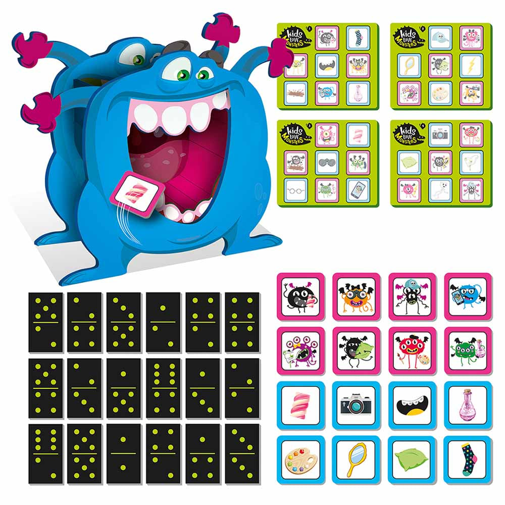 Kids Love Monster Domino Bingo Memory