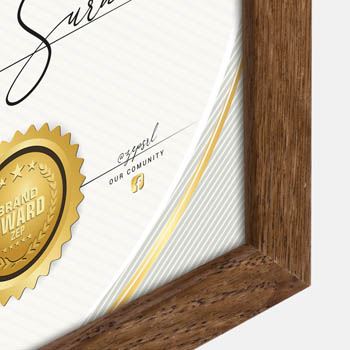 Wooden Certificate Frame Brown A4 21x29.7 cm