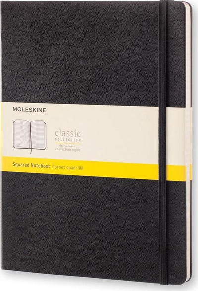 Notebook Squared Black Hard 19X25cm
