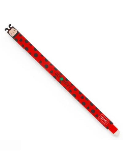 Legami Ladybug Erasable Gel Pen, 0.7mm, Red Ink