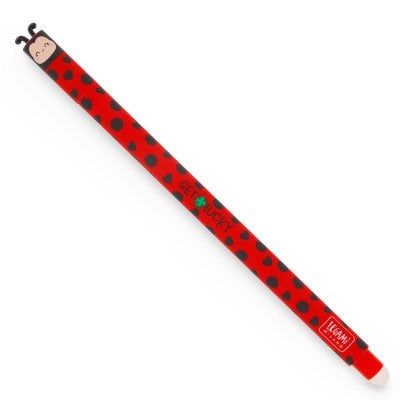 Legami Ladybug Erasable Gel Pen, 0.7mm, Red Ink