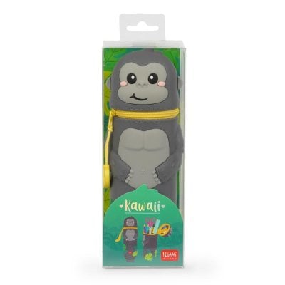 Legami Kawaii Gorilla 2-in-1 Silicone Pencil Case - Wild but Kind