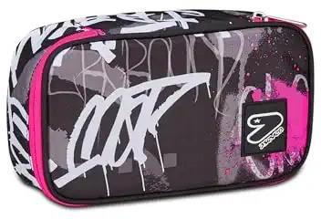 Seven Pecil Case 1 Zip Pink Street Fluo Fuxia
