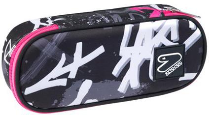 Seven - 1 Zip Oval Pencil Case Pink Street