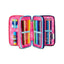 SEVEN SHADY DYE GIRL Filled 3 zip pencil case