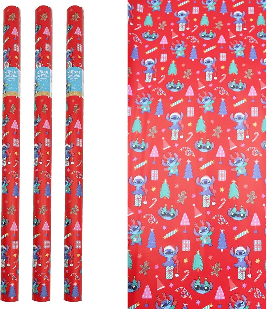 Disney Stitch Roll 69cm x 2mtrs Christmas Wrapping Paper