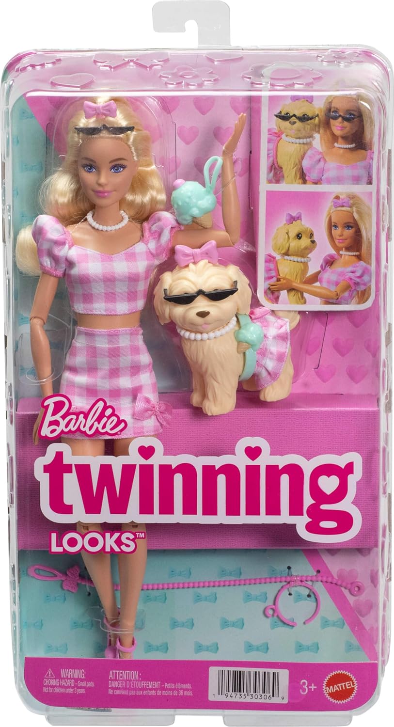Barbie Twinning Looks Doll with Pet Dog
