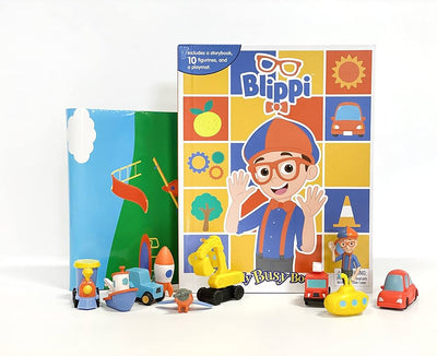 My Busy Books - Blippi  Storybook 10 Figurines Playmat