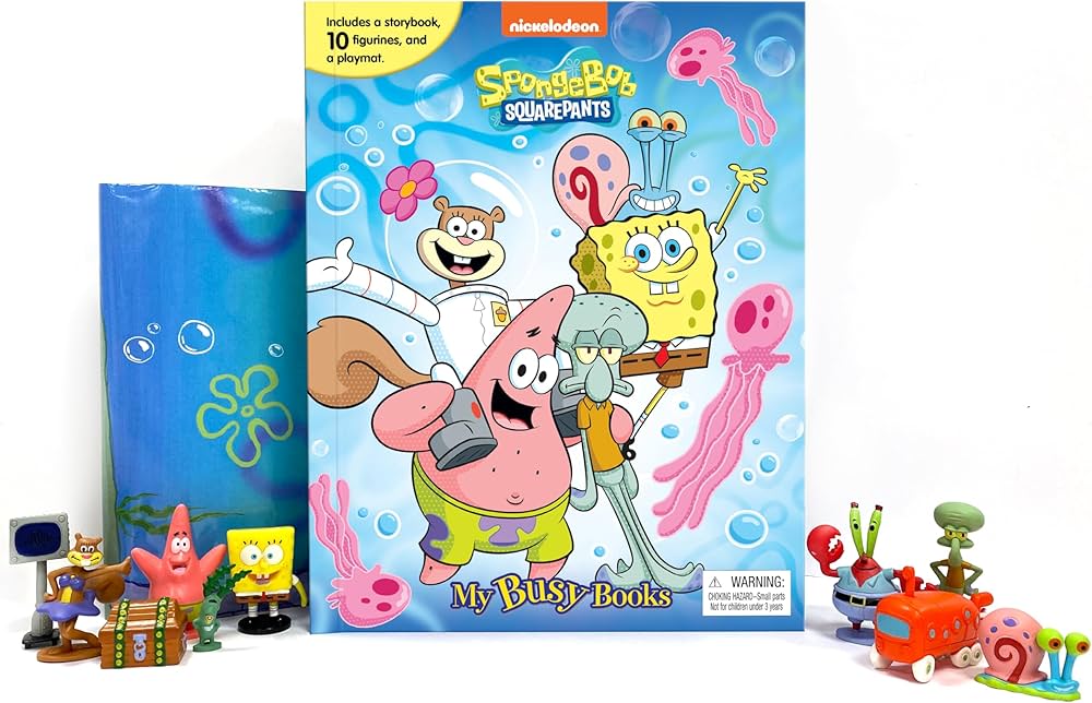 My Busy Books - Spongebob Storybook 10 Figurines Playmat