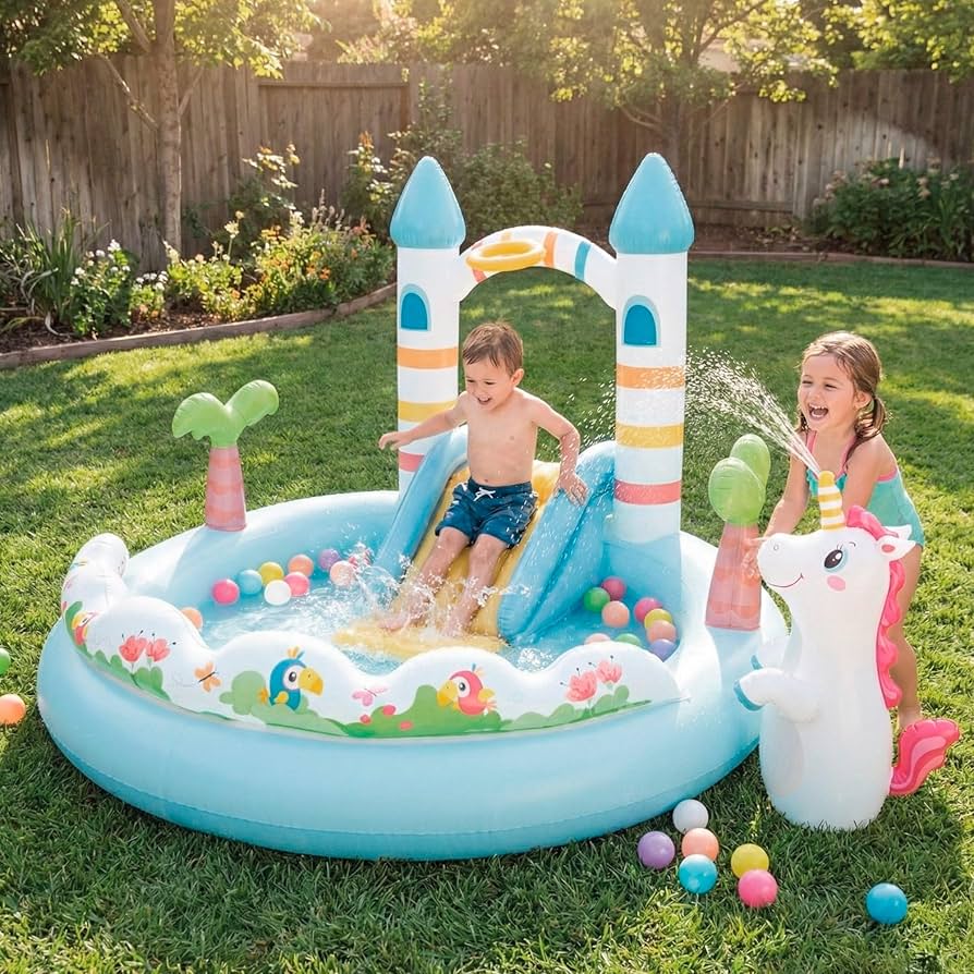 Unicorn Castle Play Center Inflated 196 x 178 x 127cm