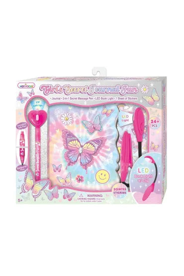 Hot Focus Girl's Secret Journal with Lamp and Pen - Butterfly