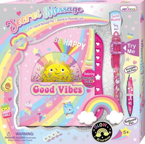 Hot Focus Rainbow Secret Message Journal Set