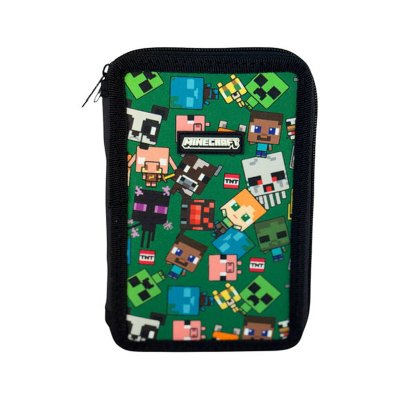 Minecraft Characters triple pencil case - Filled