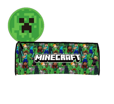 Minecraft Face 23X10X6Cm round pencil case