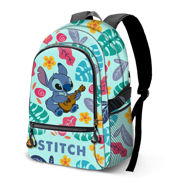 Disney Stitch & Guitar backpack 1 large pocket fit A4
