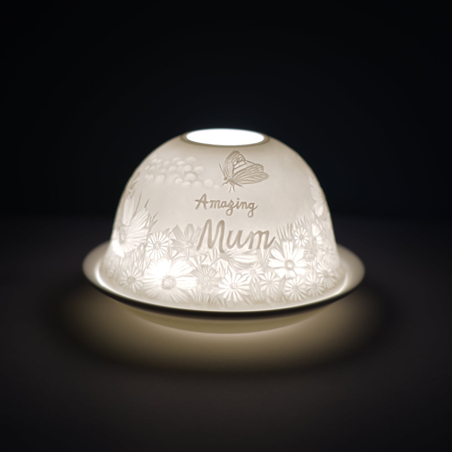 Porcelain Tealight Dome -  Amazing Mum
