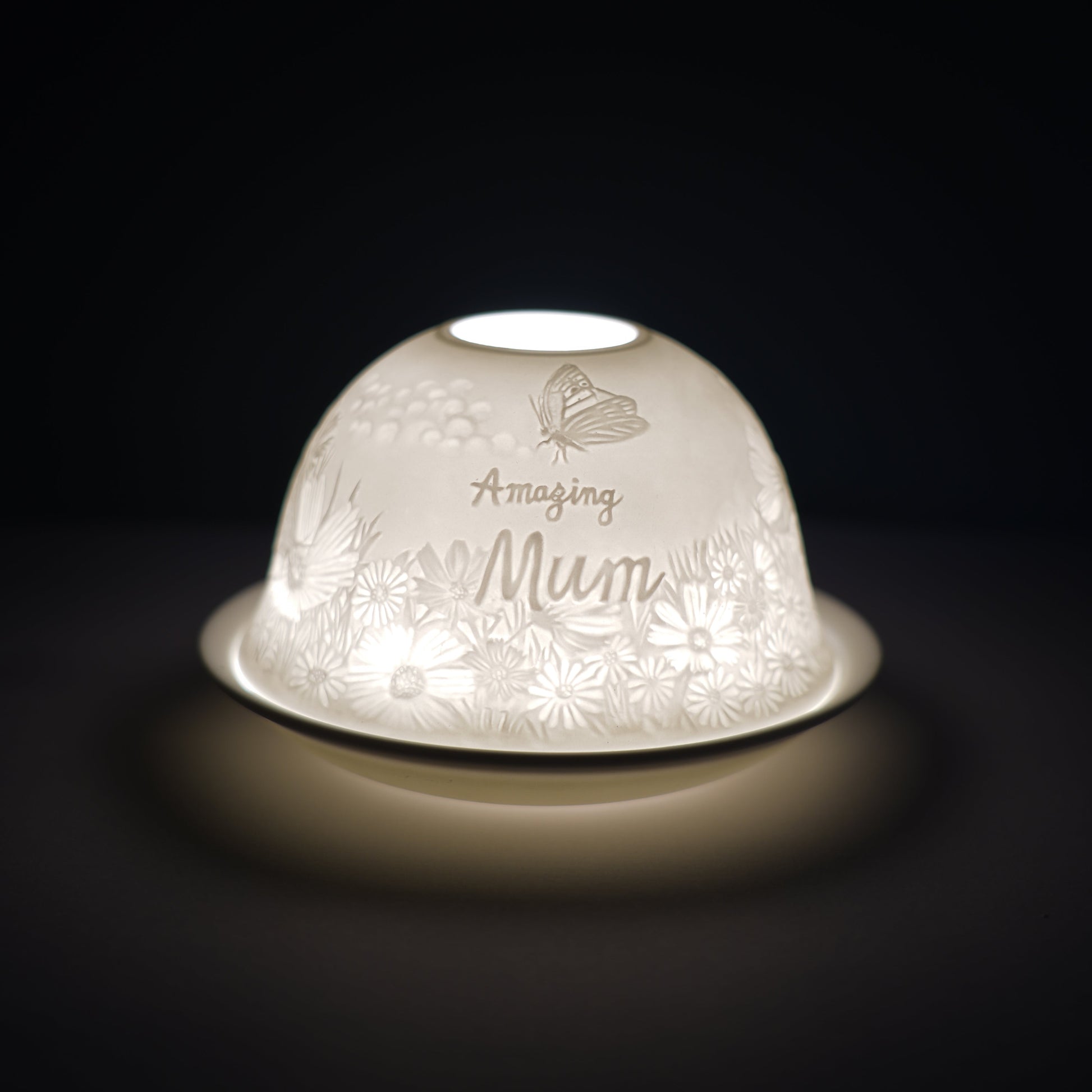 Porcelain Tealight Dome -  Amazing Mum
