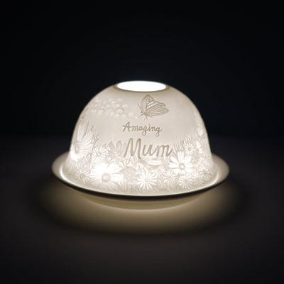 Porcelain Tealight Dome -  Amazing Mum