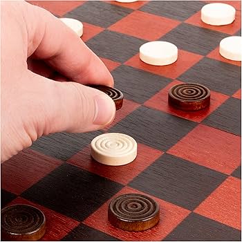 chess and checkers with a foldable wooden board