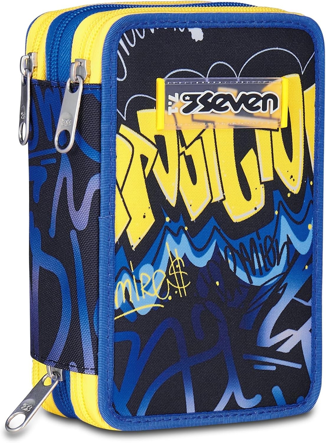 SEVEN HIDDEN SPOT BOY Filled 3 zip pencil case