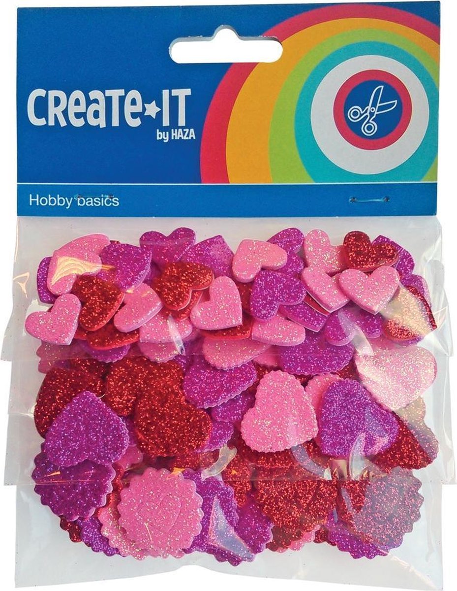 3D Foam Glitter Hearts