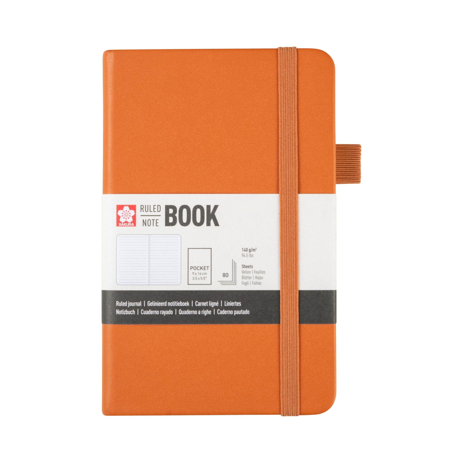 Hard back notebook 9x14cm Ruled - tick paper 80pgs