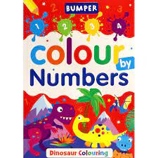 BUMPER COLOUR BY NUMBERS - DINOSAURS colouring