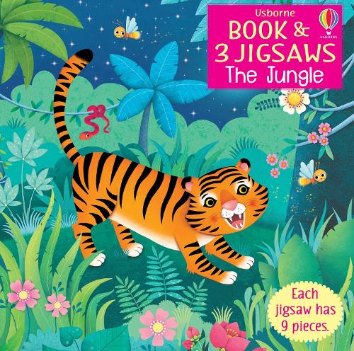Book and 3 Jigsaws The Jungle - 3 puzzles x9pcs each