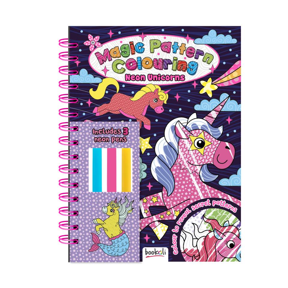 Magic Pattern Colouring Book - Neon Unicorns