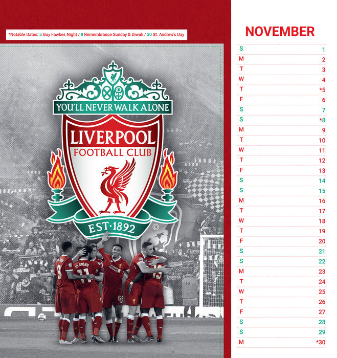 Liverpool FC 2026 Desk Easel Calendar