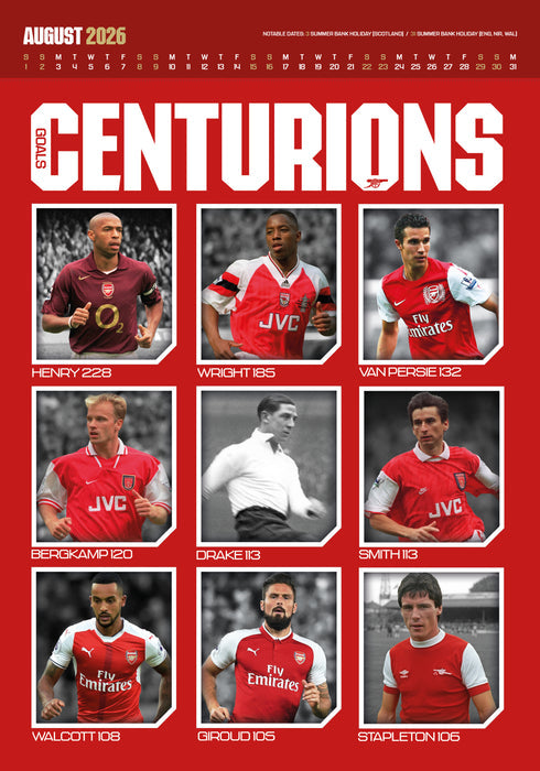 2026 Arsenal FC A3 Deluxe Wall Calendar