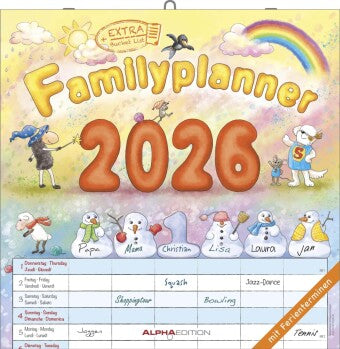 Alpha Edition Famillyplanner Calendar 2026 30x30 cm