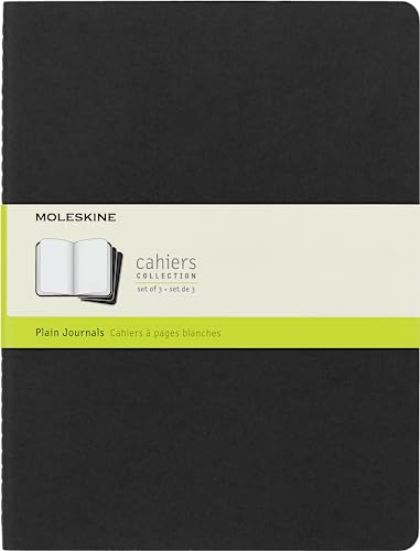 Moleskine Cahier Journal Set of 3  Plain Black A4