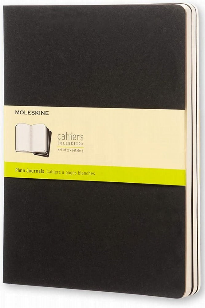 Moleskine Cahier Journal Set of 3  Plain Black A4