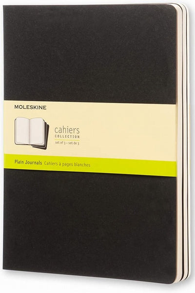 Moleskine Cahier Journal Set of 3  Plain Black A4