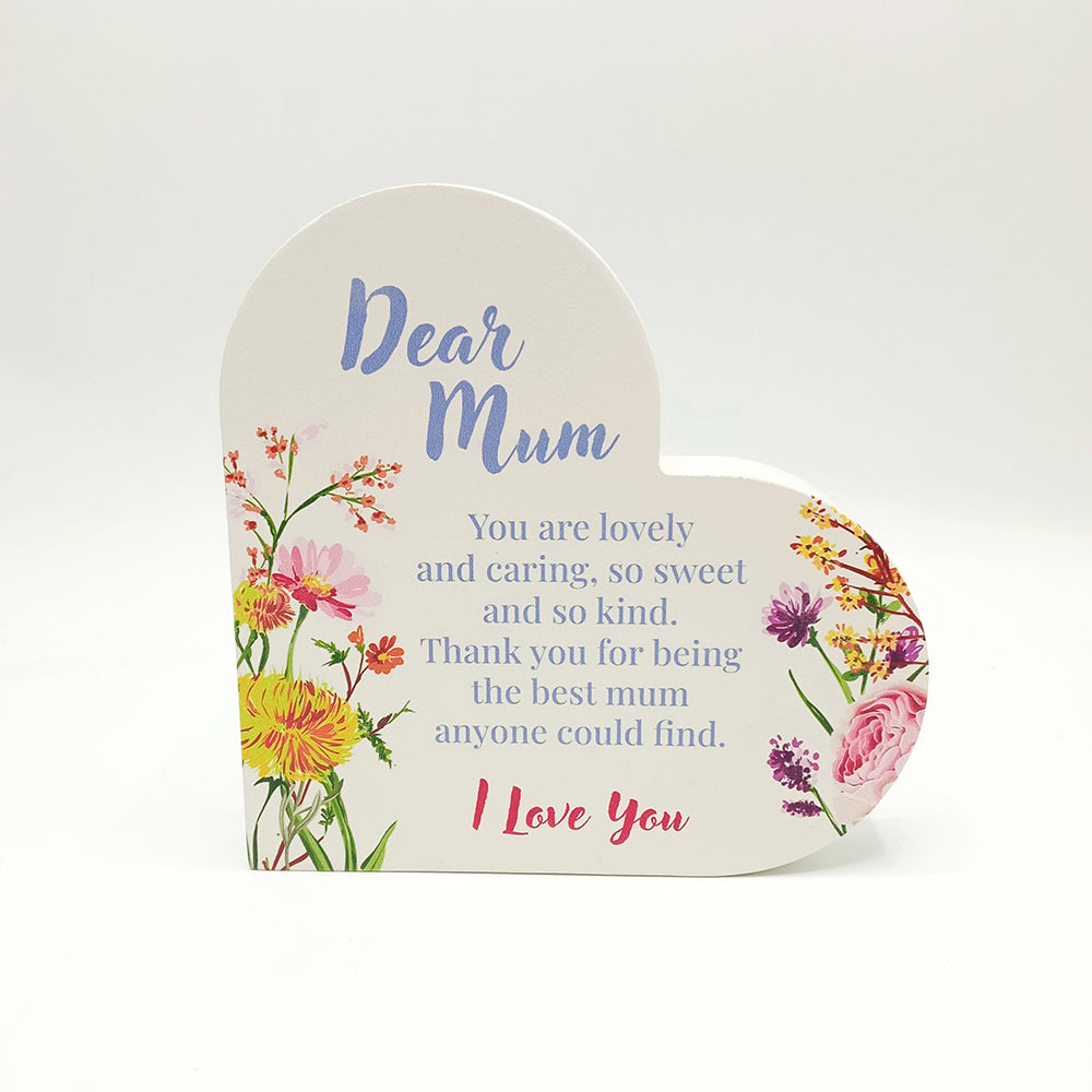 Mum Heart Shaped Plaque 