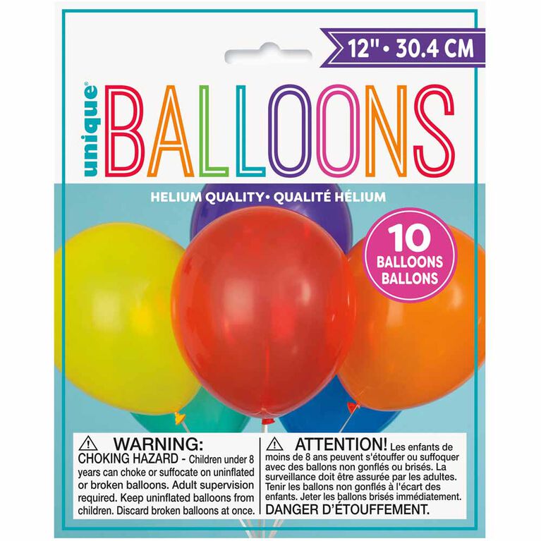 Balloons 30Cm X10 Assorted Colours