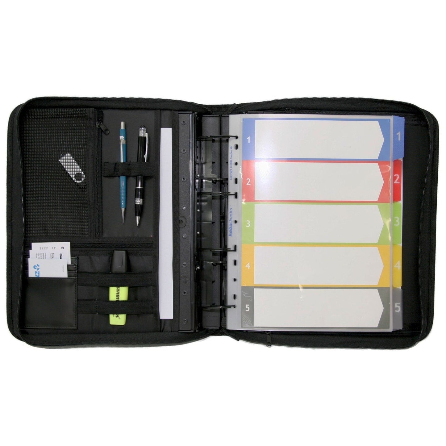 Briefcase With Strap And 4 Ring Binder Black