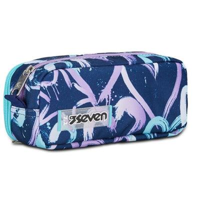 Seven 2 Zip Pencil Case Crystal Purple