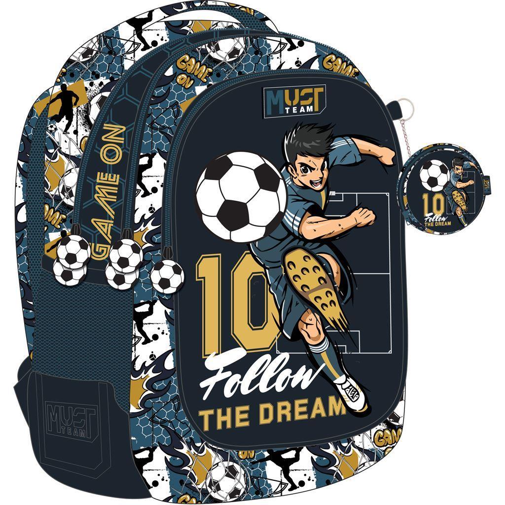 Follow The Dreams Football school bag 3 zip fit A4