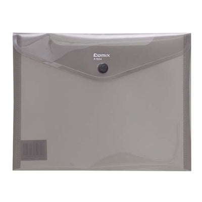 Button Envelope A5 Transperant Plastic - Black