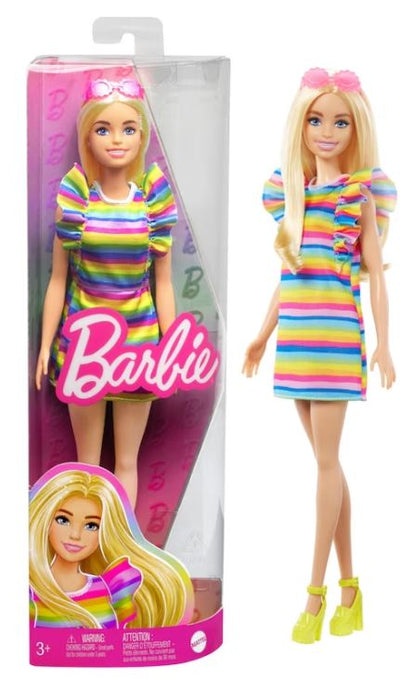 Barbie Doll Blonde With Braces And Rainbow Dress