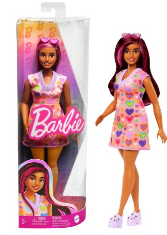 Barbie Fashionistas Doll With Pink Highlights And Heart Dress